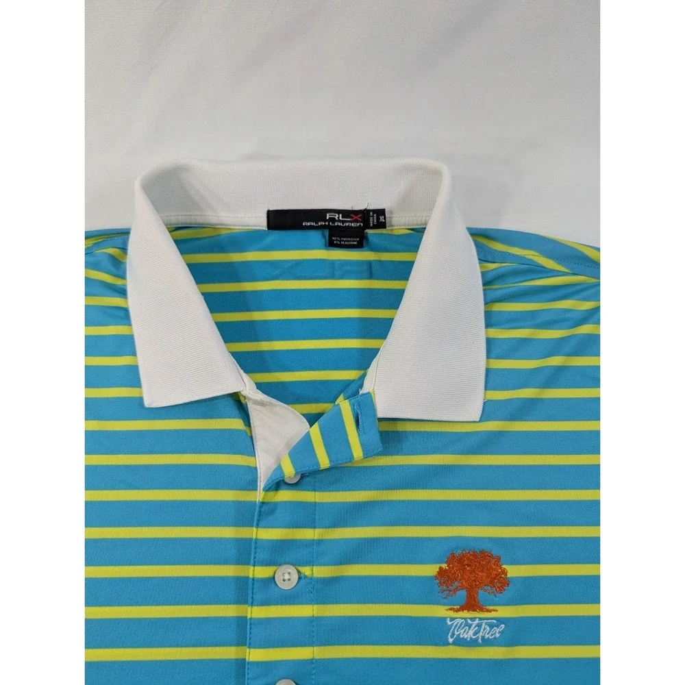 Men's Polo RLX Ralph Lauren Short Sleeve Oak Tree National Polo Shirt Sz XL Gree